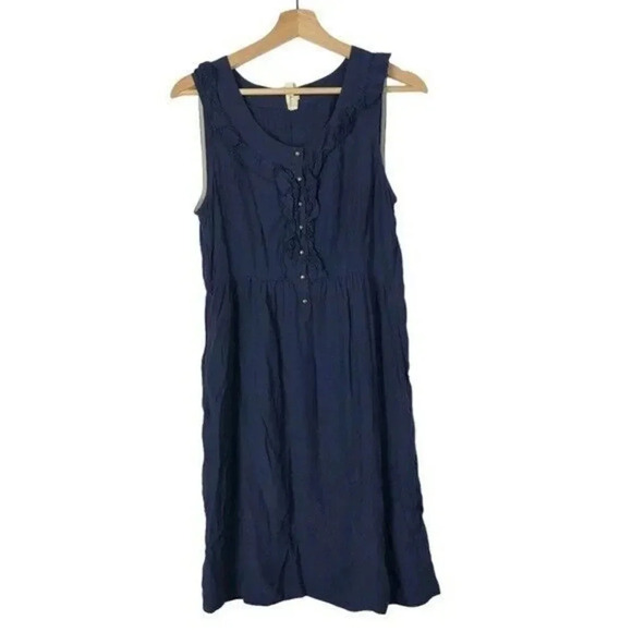 Anthropologie Maeve Navy Blue Y2K Fit & Flare Knee Length Dress S - Picture 1 of 3